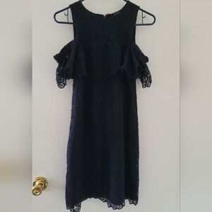 Ann Taylor Lace Shift Dress Navy Blue Size 2 Dressy Elegant Classy Party Dress